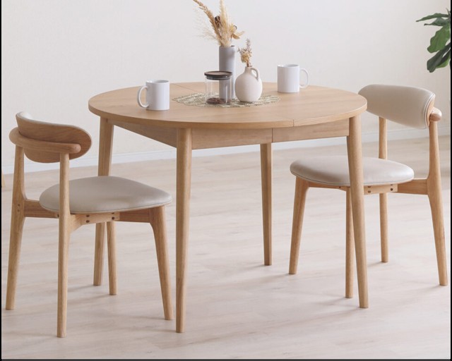 伸張式円形ダイニングセット