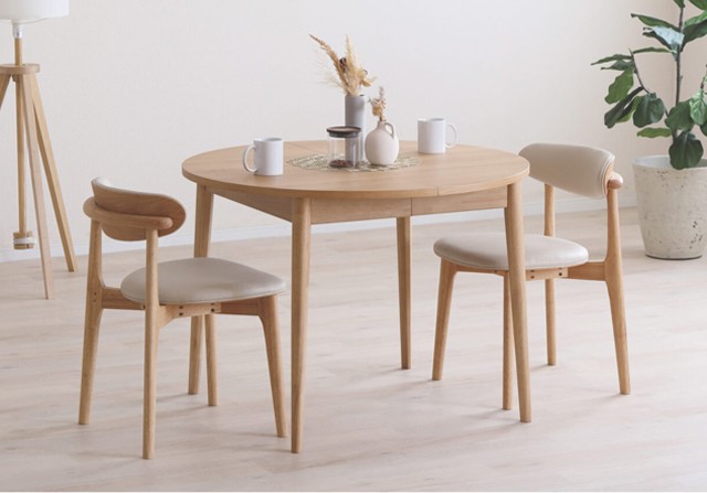 伸張式円形ダイニングセット