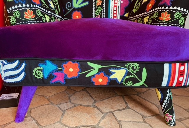  マレーシア民族刺繍1Pソファー　